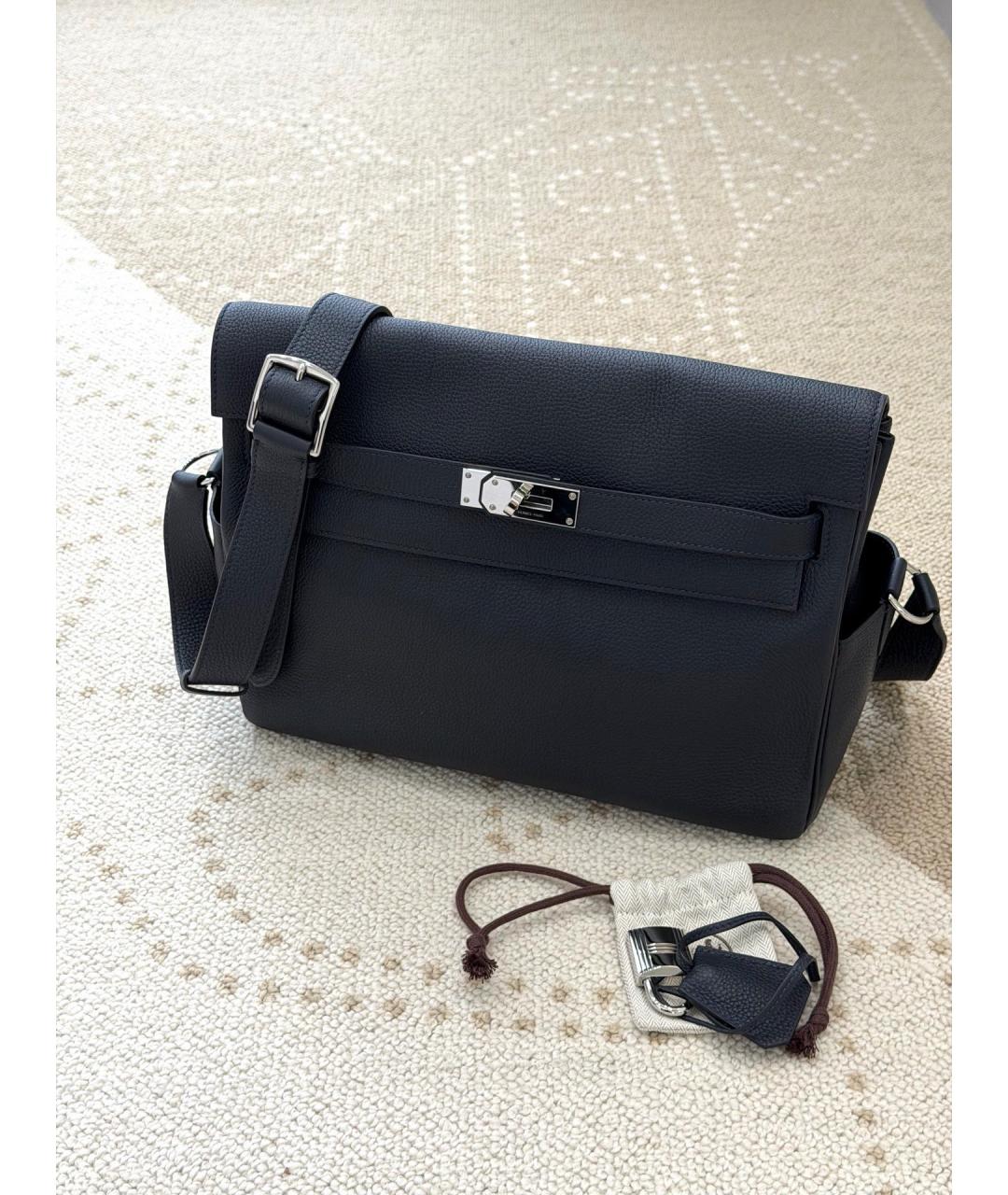 HERMES Синяя кожаная сумка через плечо, фото 7