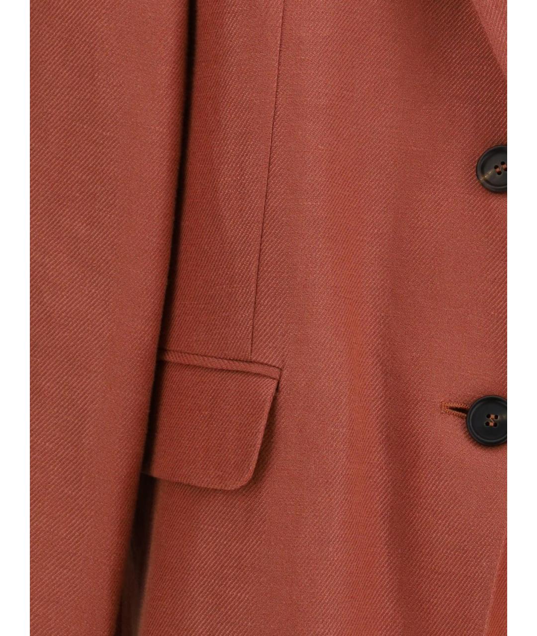 BRUNELLO CUCINELLI Оранжевый льняной жакет/пиджак, фото 4