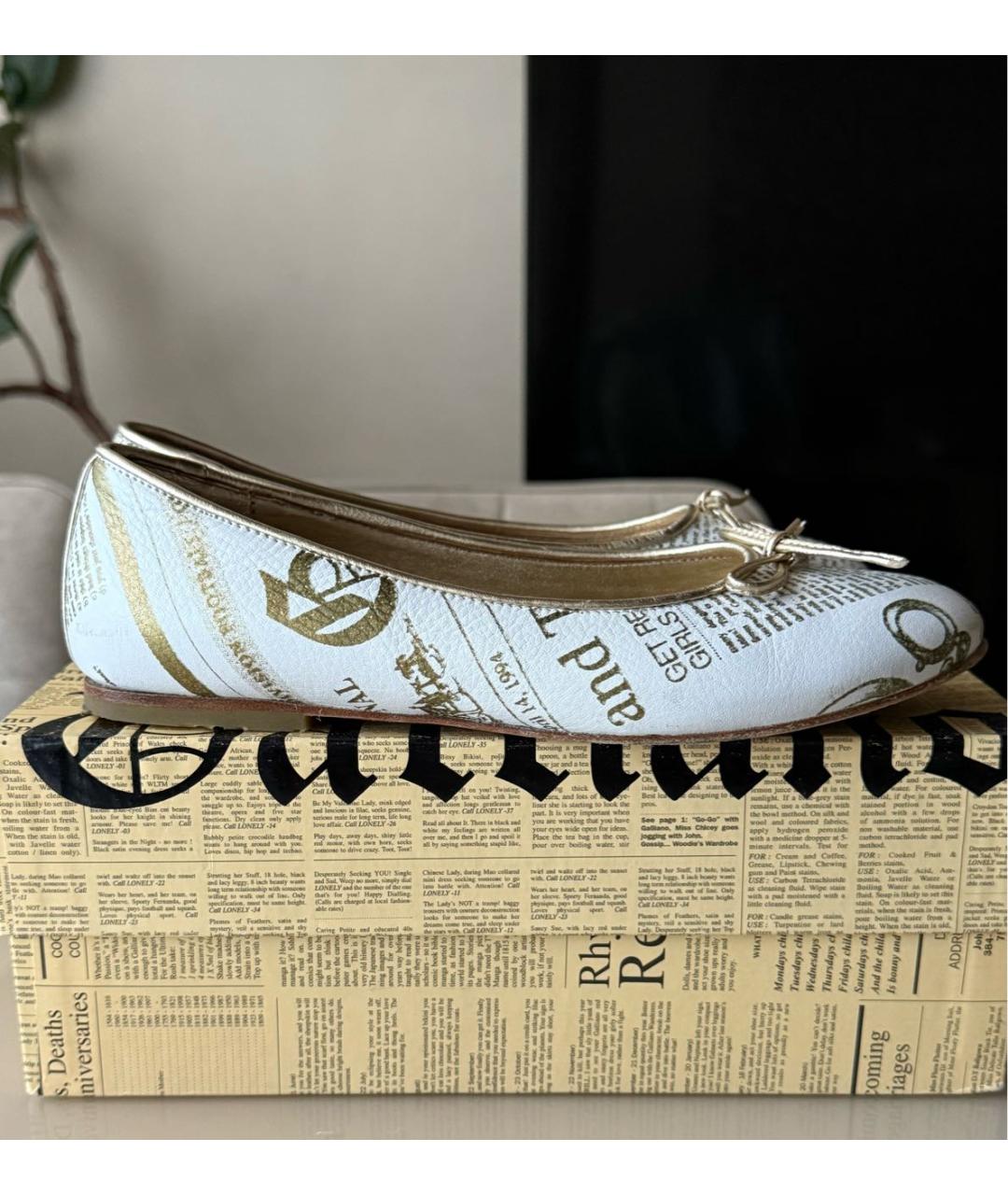 JOHN GALLIANO Кожаные балетки, фото 8