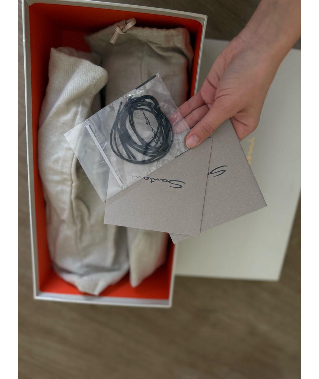 SANTONI Темно-синие кожаные туфли, фото 8