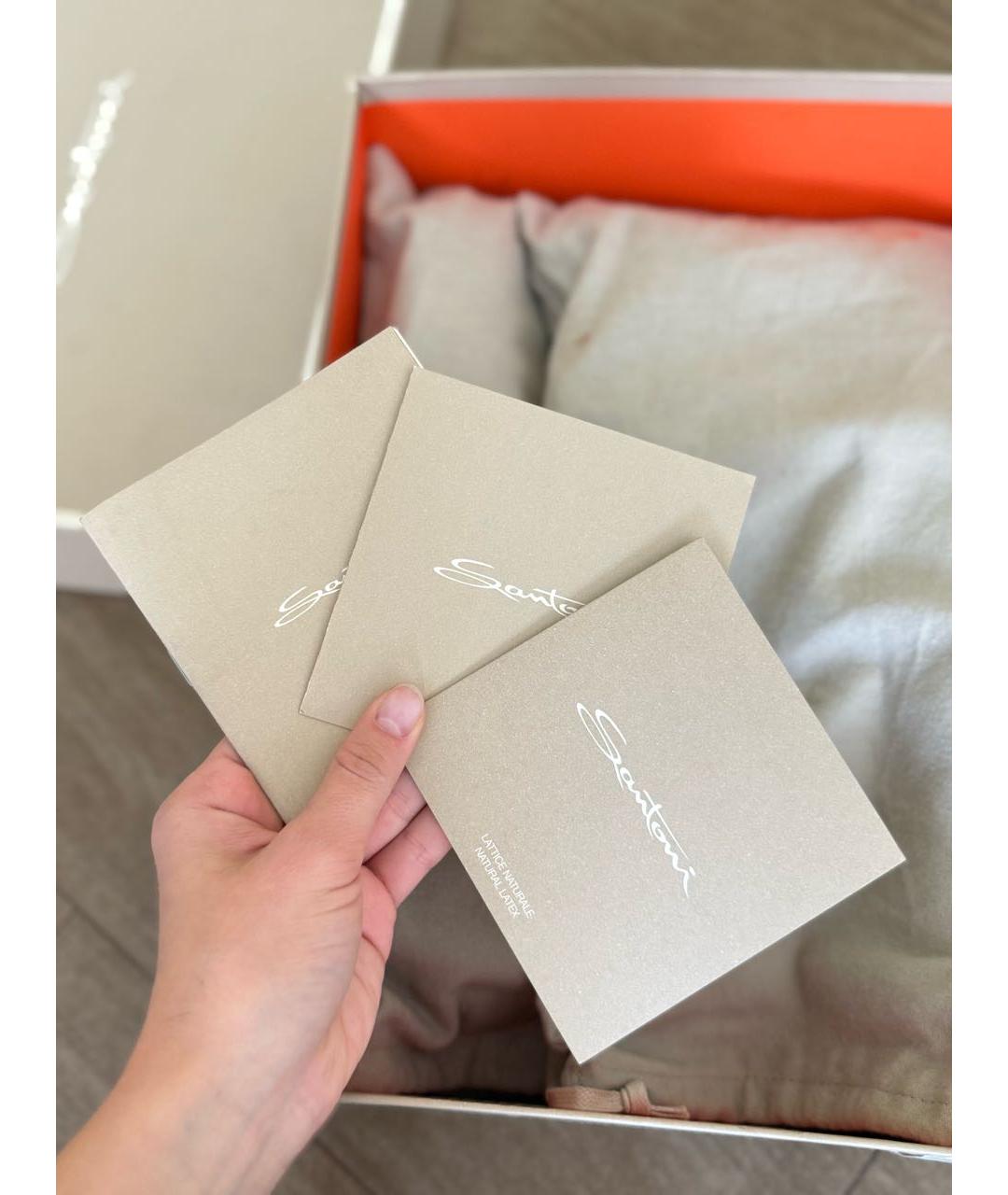 SANTONI Бордовые кожаные высокие ботинки, фото 8