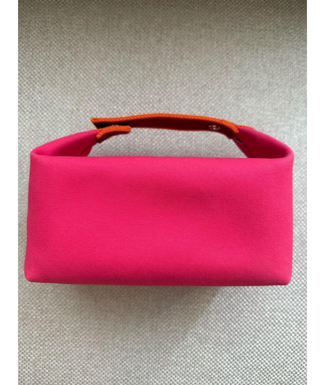 HERMES Фуксия хлопковая сумка с короткими ручками, фото 4