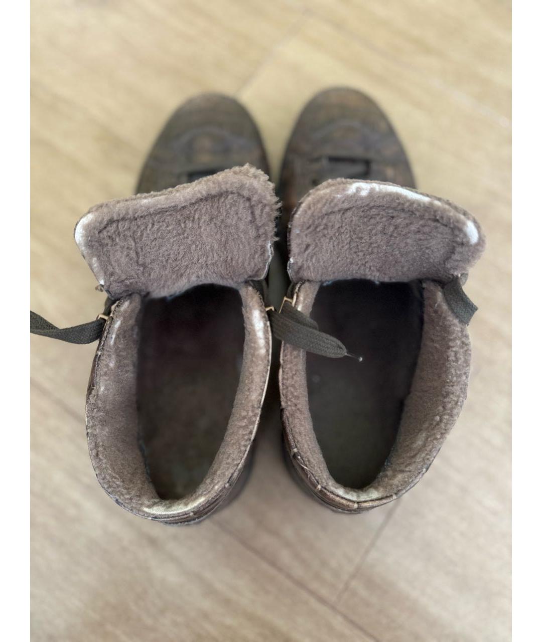 SANTONI Коричневые кожаные низкие ботинки, фото 3