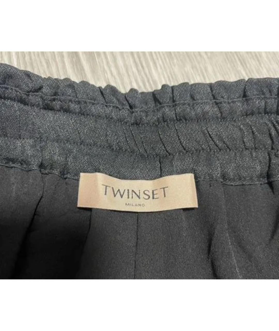 TWIN-SET Черные брюки широкие, фото 2