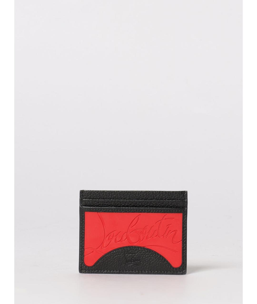 CHRISTIAN LOUBOUTIN Черный кожаный кардхолдер, фото 3