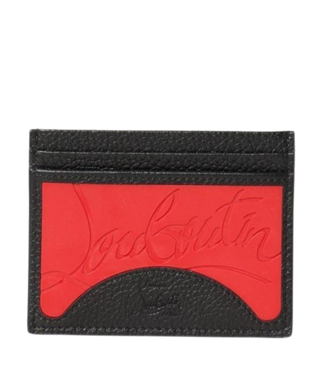 CHRISTIAN LOUBOUTIN Черный кожаный кардхолдер, фото 1