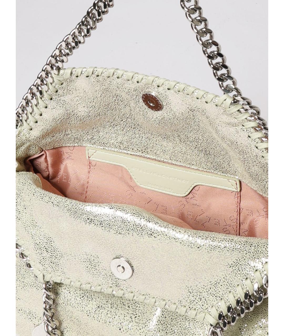 STELLA MCCARTNEY Золотая синтетическая сумка с короткими ручками, фото 5