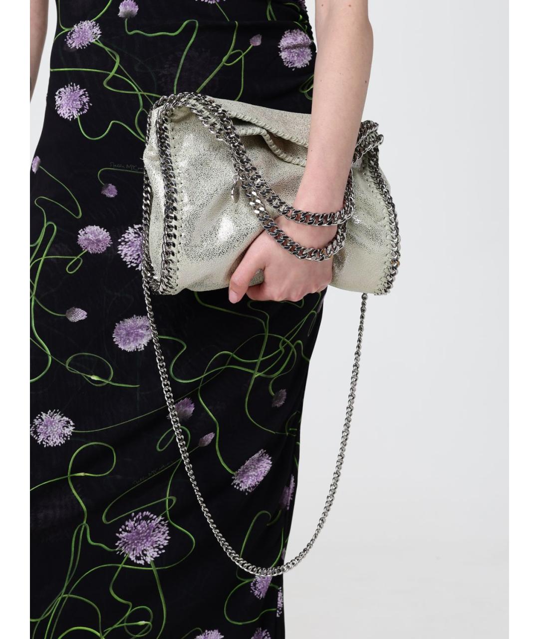 STELLA MCCARTNEY Золотая синтетическая сумка с короткими ручками, фото 2