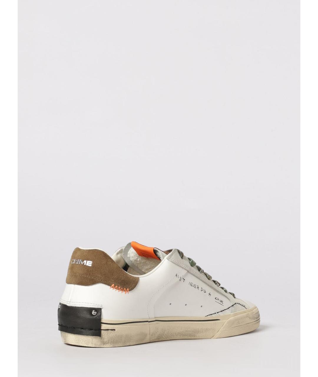 CRIME LONDON Белые кожаные низкие кроссовки / кеды, фото 3