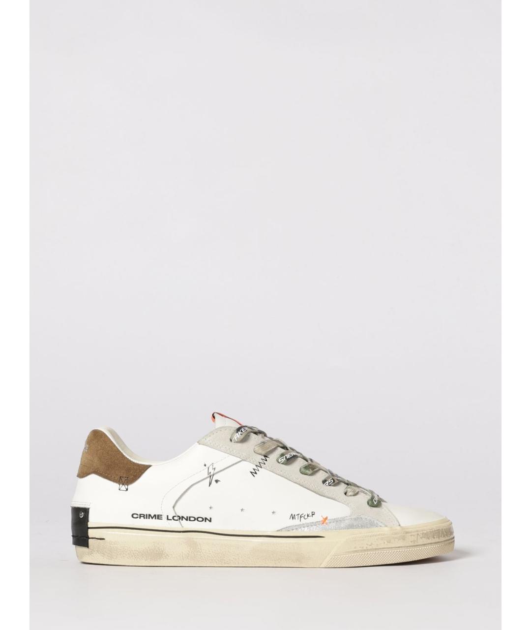 CRIME LONDON Белые кожаные низкие кроссовки / кеды, фото 4