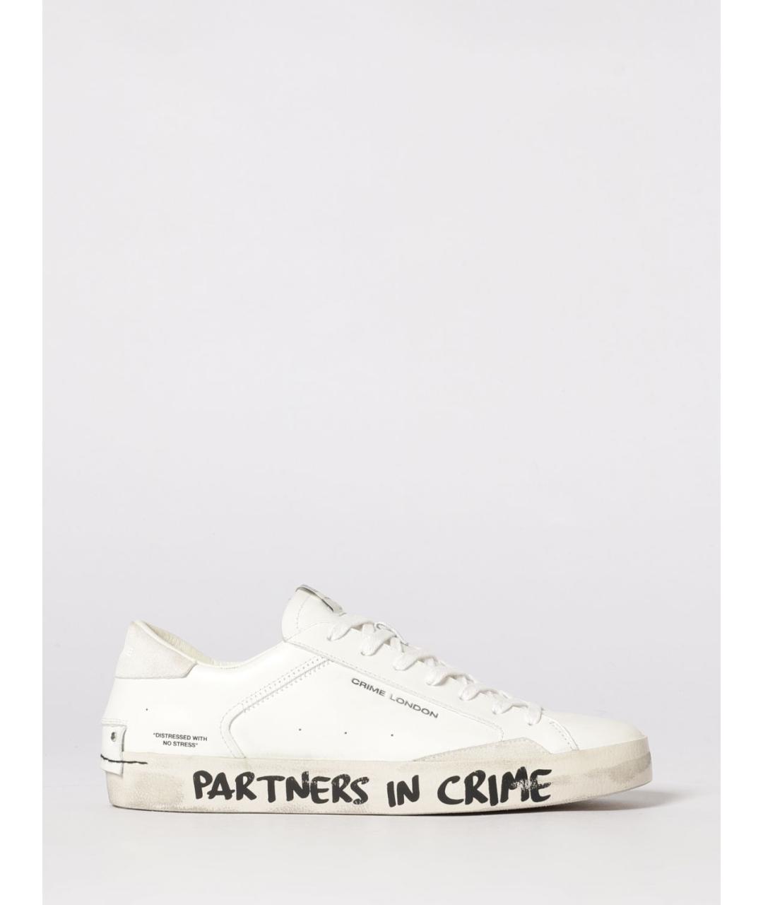 CRIME LONDON Белые кожаные низкие кроссовки / кеды, фото 4