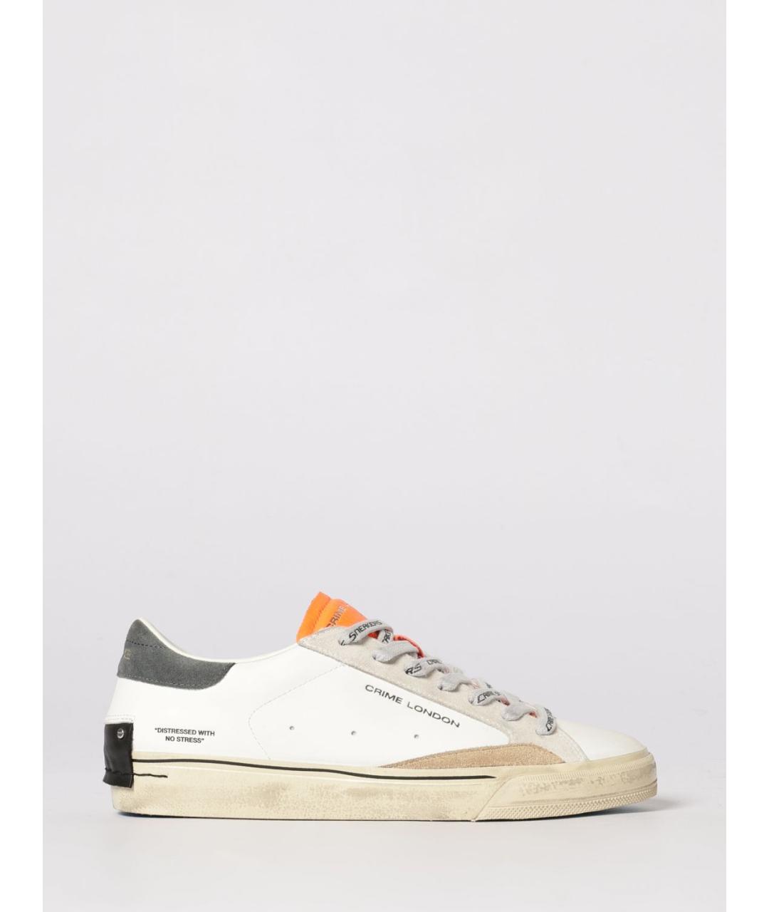 CRIME LONDON Белые кожаные низкие кроссовки / кеды, фото 4