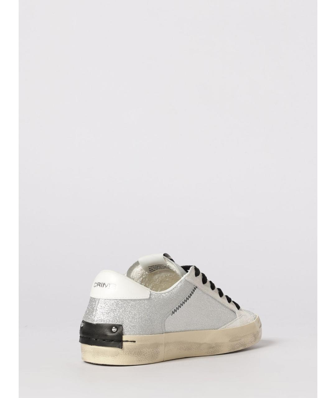 CRIME LONDON Серебряные текстильные кеды, фото 3