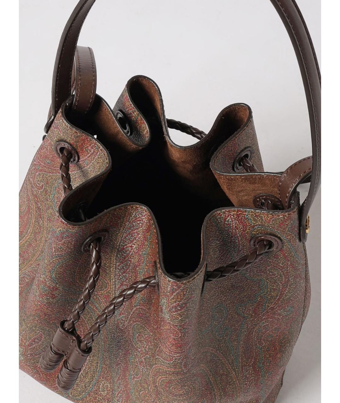ETRO Коричневая хлопковая сумка с короткими ручками, фото 5