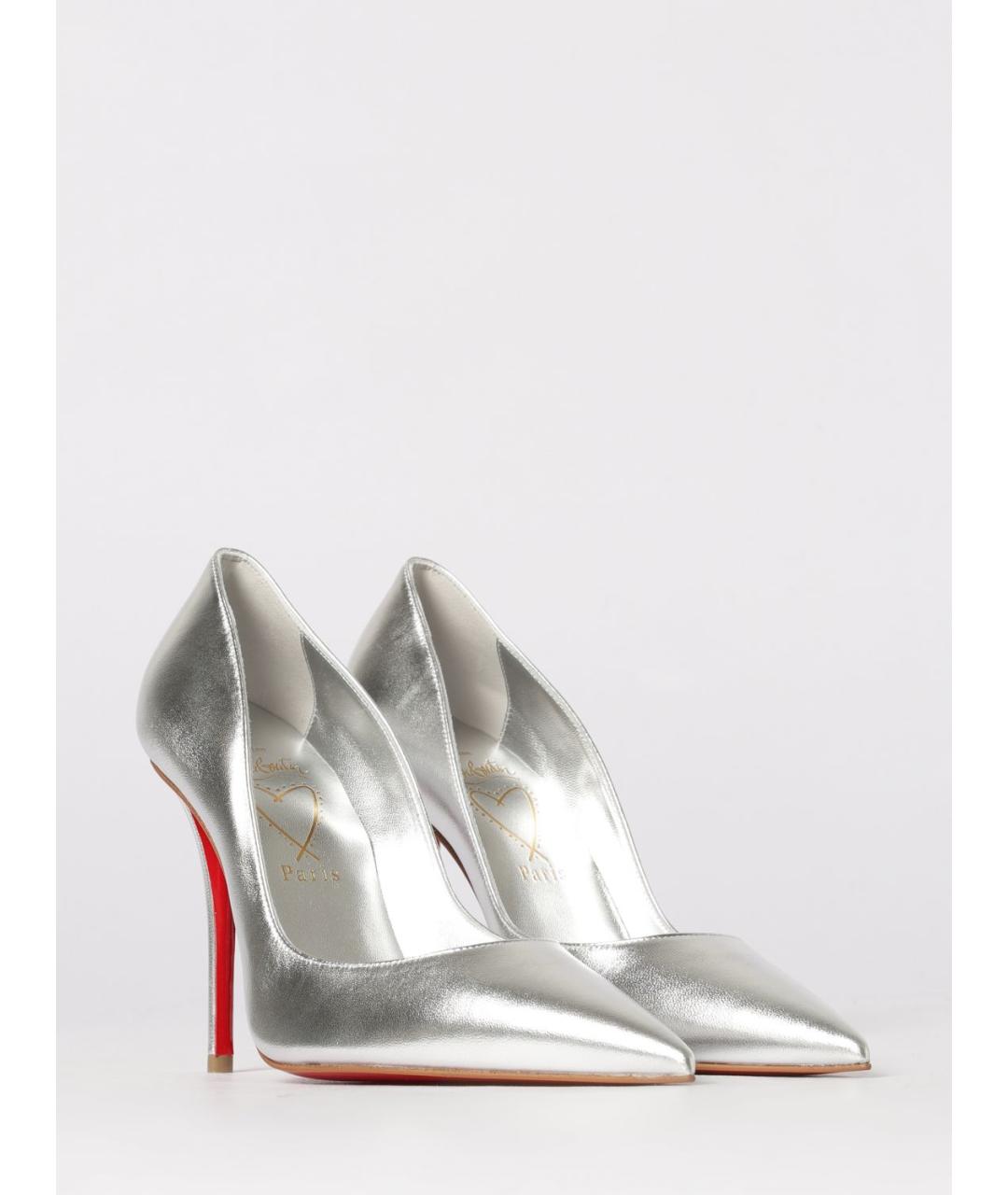 CHRISTIAN LOUBOUTIN Серебряные кожаные туфли, фото 2
