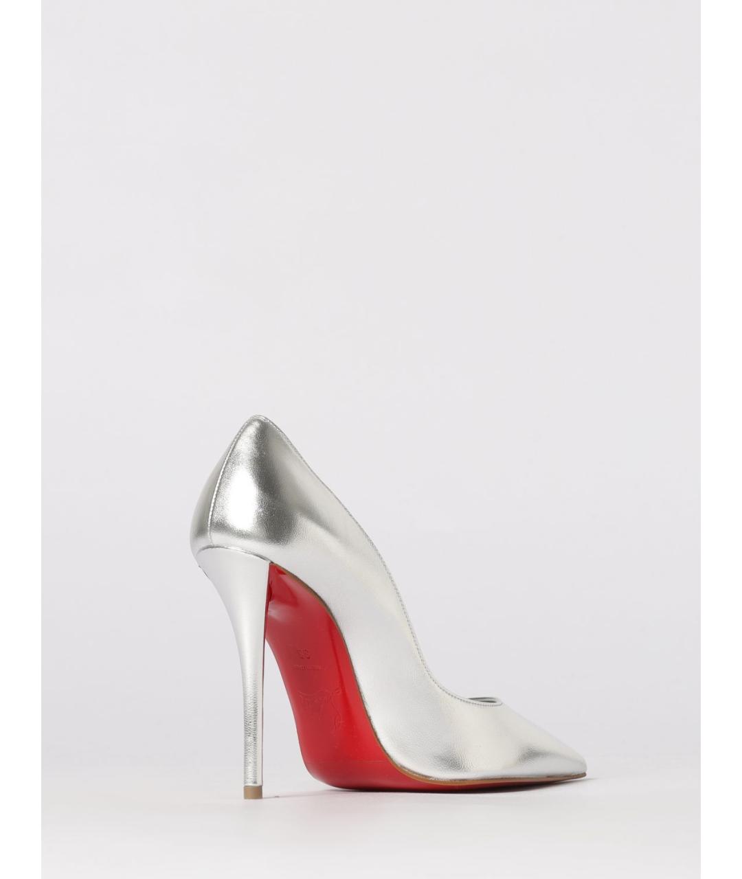CHRISTIAN LOUBOUTIN Серебряные кожаные туфли, фото 3