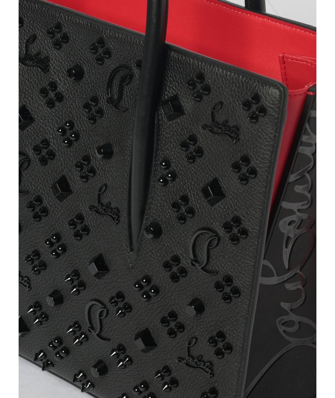 CHRISTIAN LOUBOUTIN Черная кожаная сумка тоут, фото 3