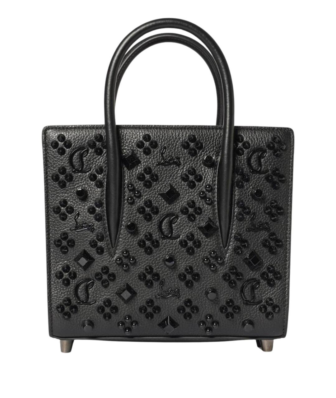 CHRISTIAN LOUBOUTIN Черная кожаная сумка тоут, фото 1