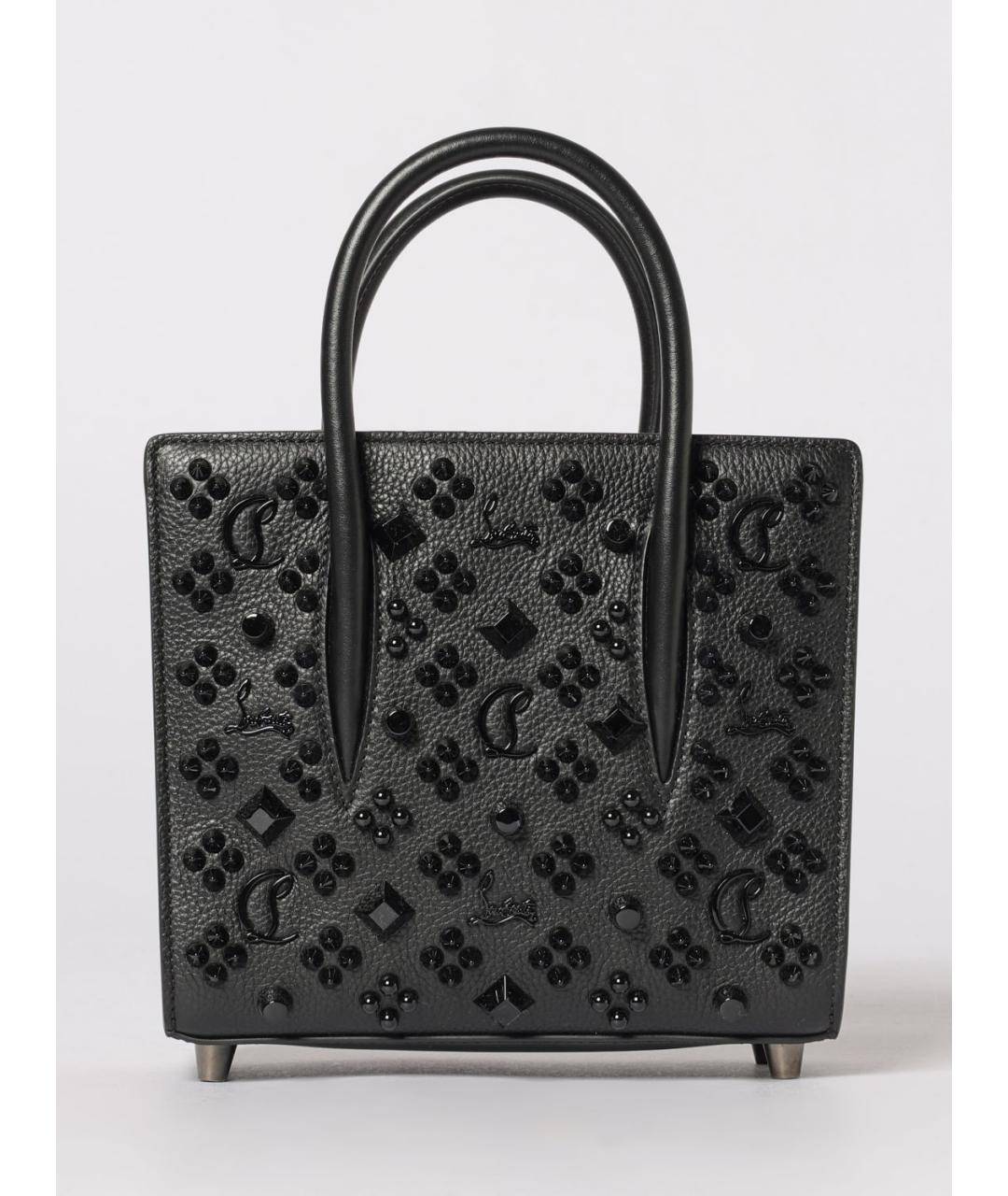 CHRISTIAN LOUBOUTIN Черная кожаная сумка тоут, фото 4