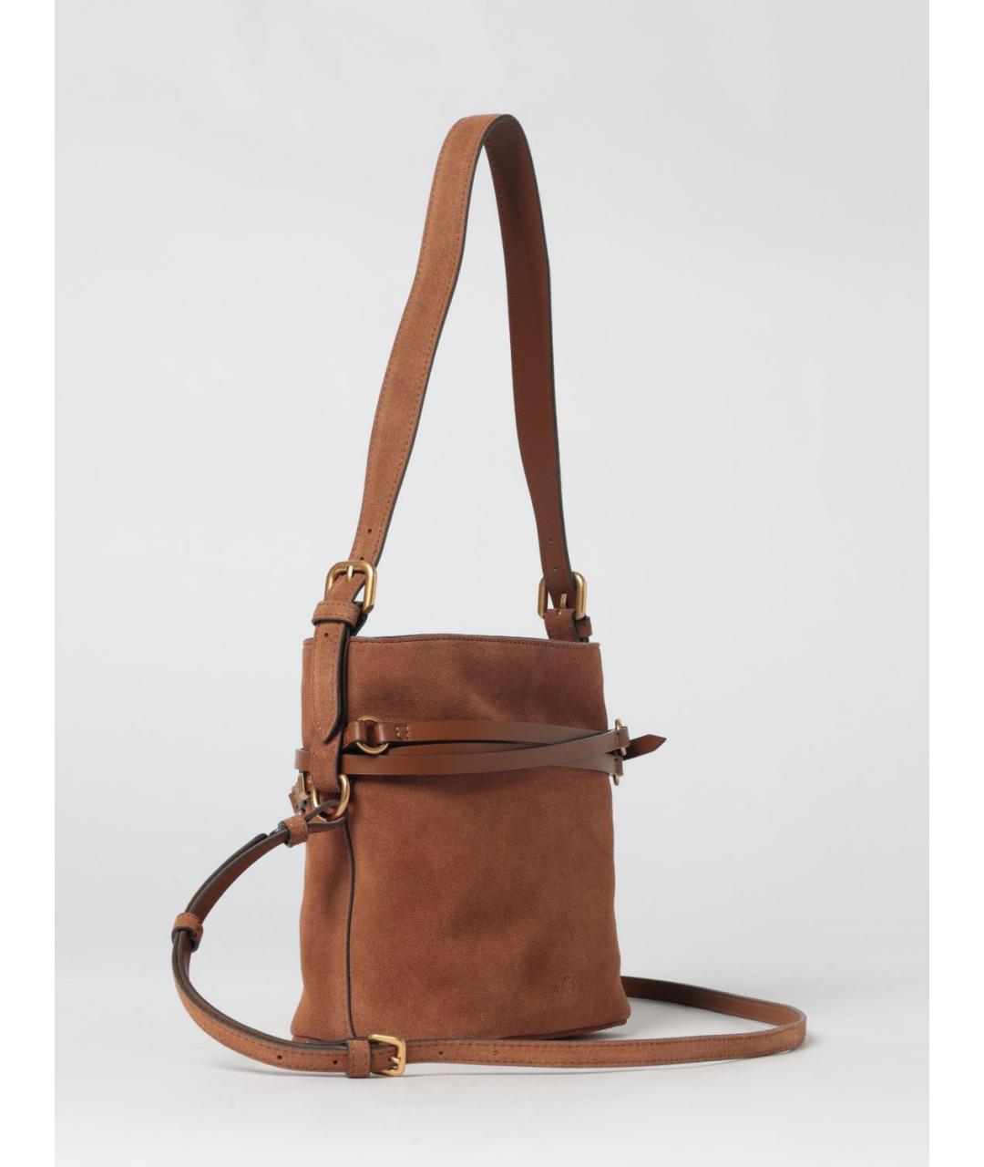 PINKO Коричневая замшевая сумка через плечо, фото 2