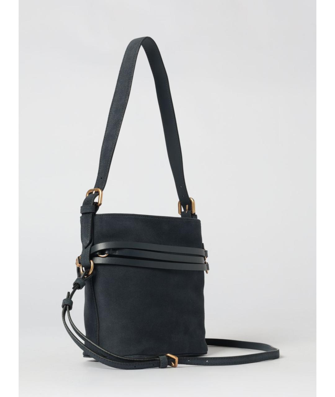 PINKO Антрацитовая замшевая сумка через плечо, фото 2