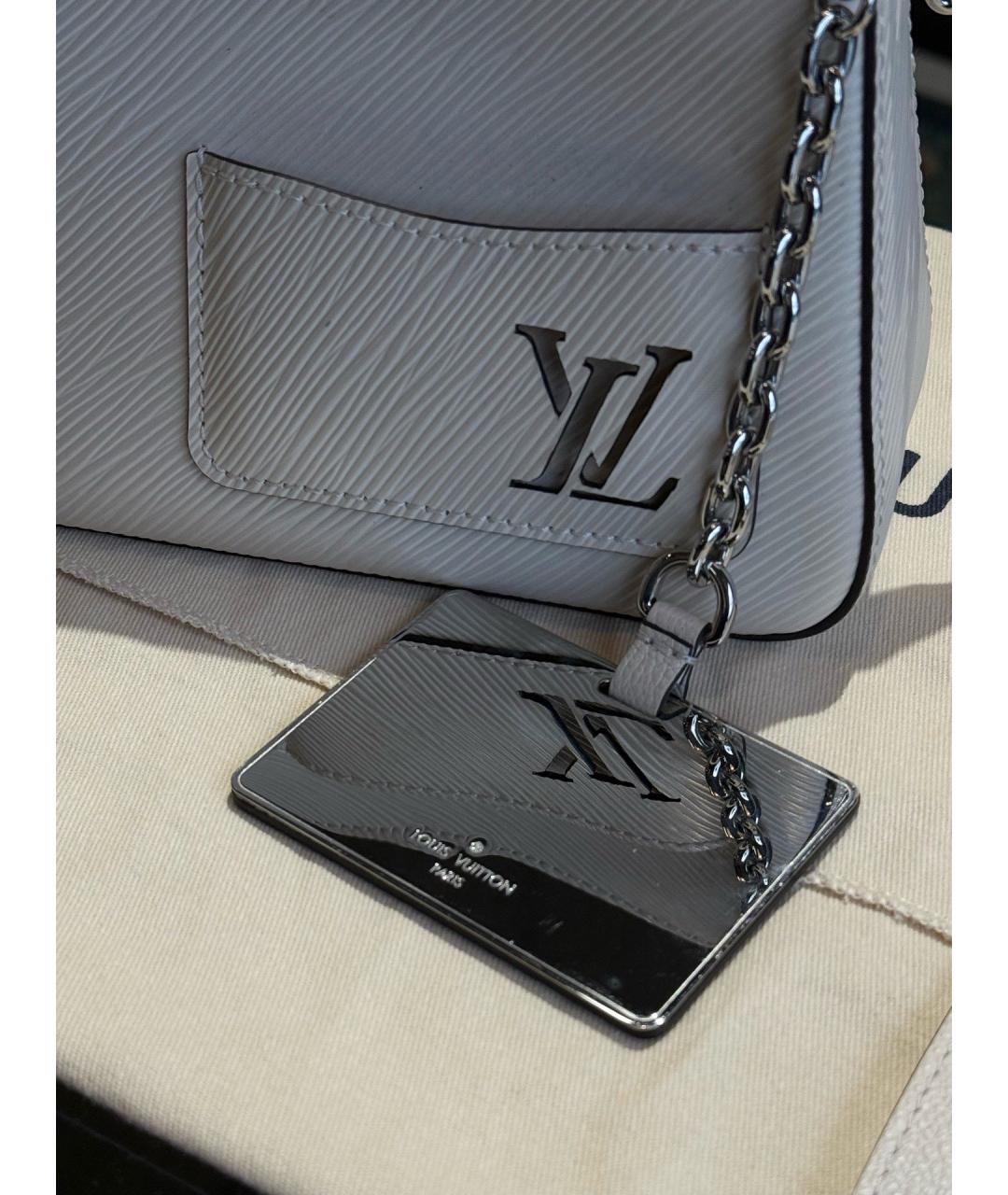 LOUIS VUITTON Белая кожаная сумка через плечо, фото 4