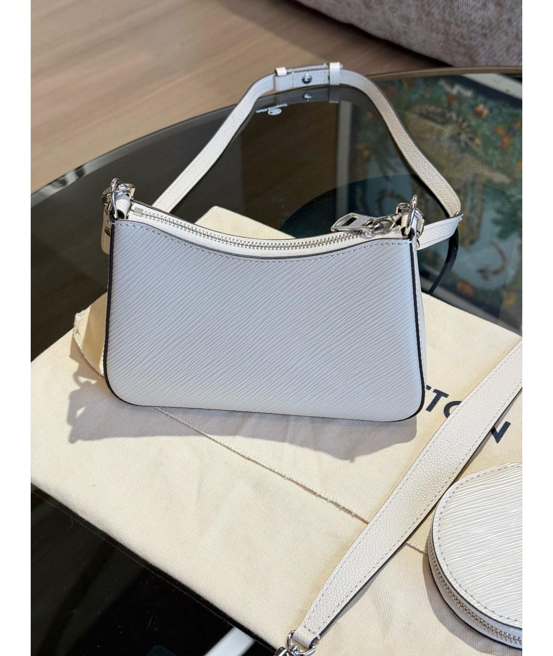 LOUIS VUITTON Белая кожаная сумка через плечо, фото 2