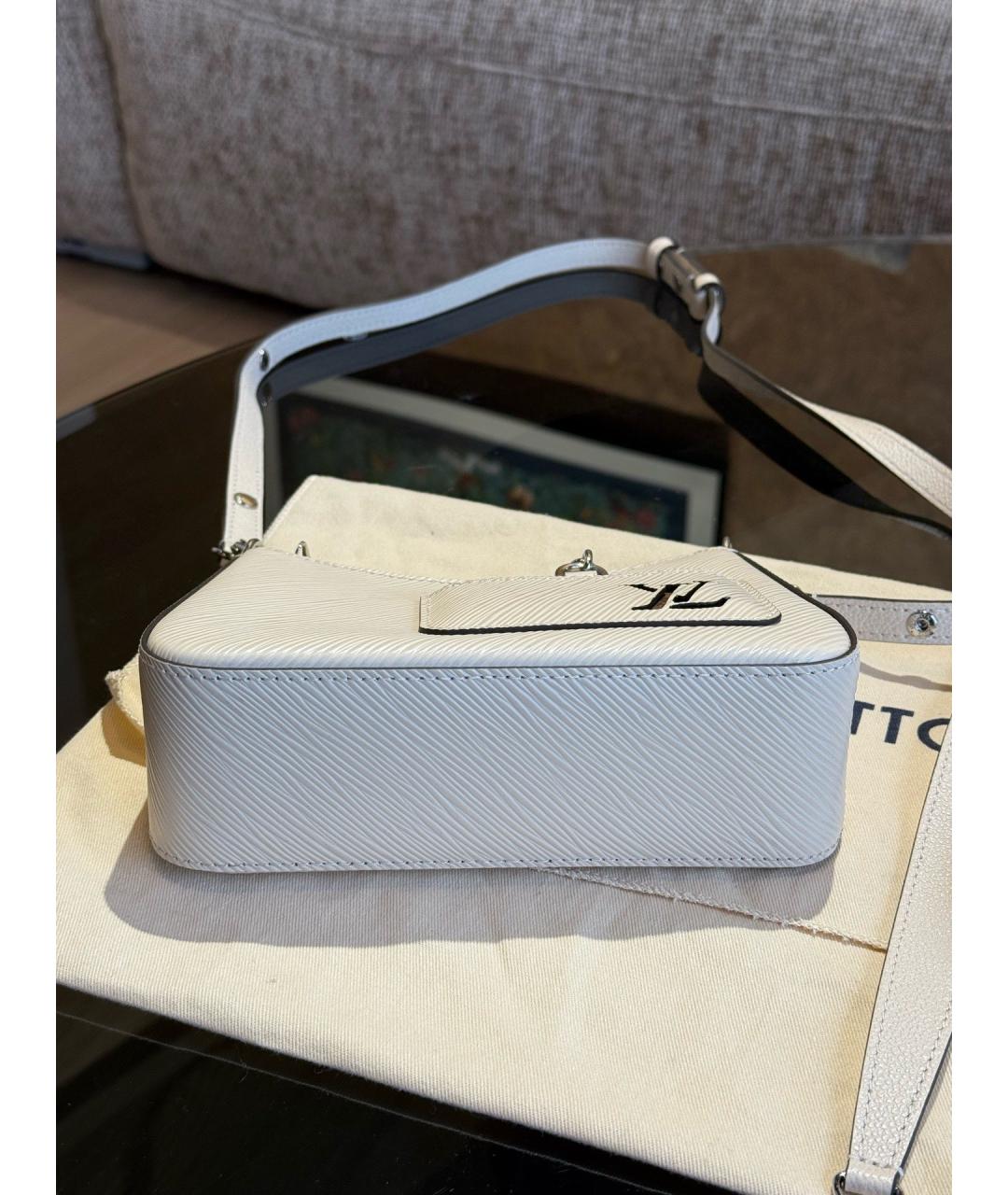 LOUIS VUITTON Белая кожаная сумка через плечо, фото 5