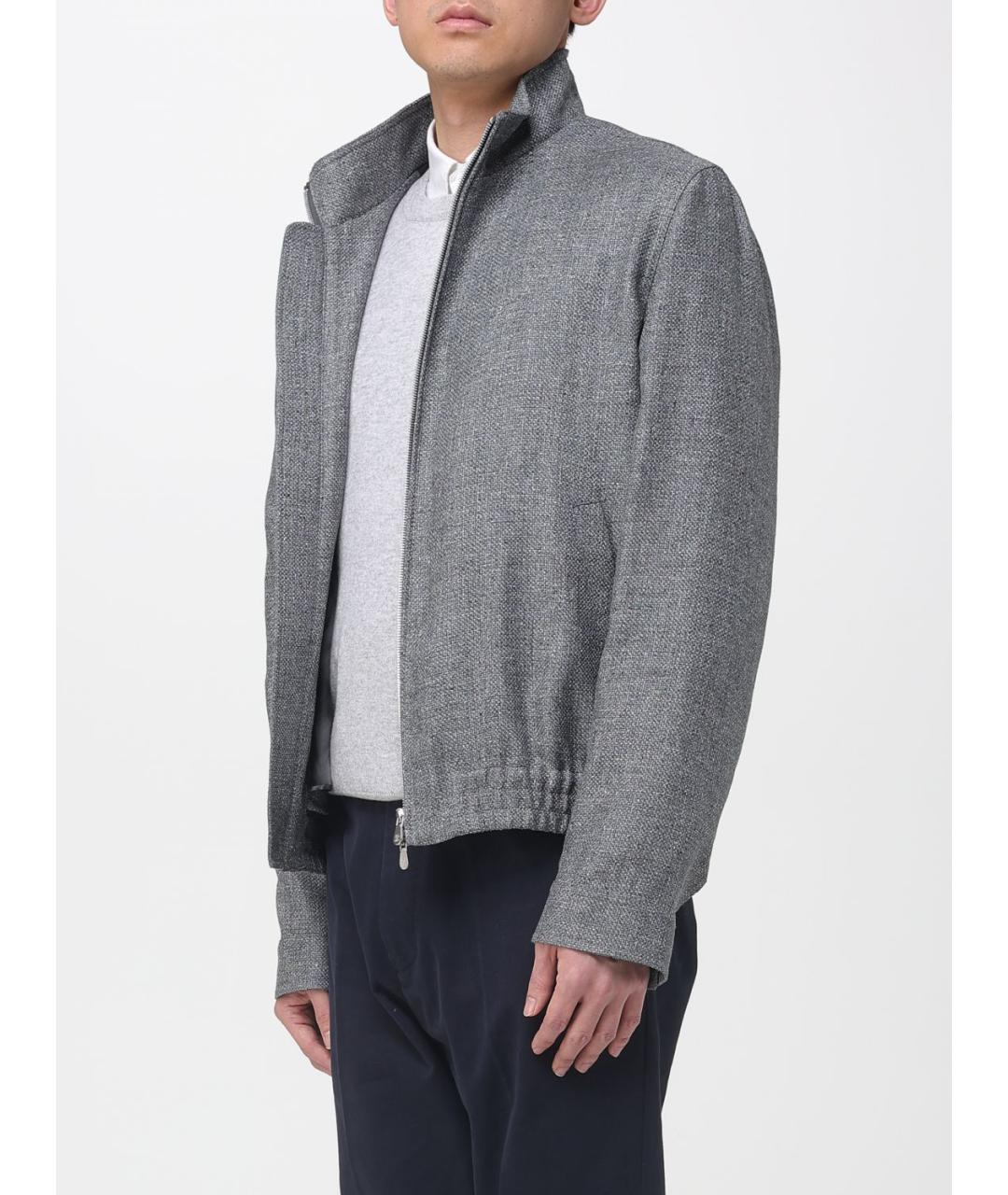 BRUNELLO CUCINELLI Серая шерстяная куртка, фото 4