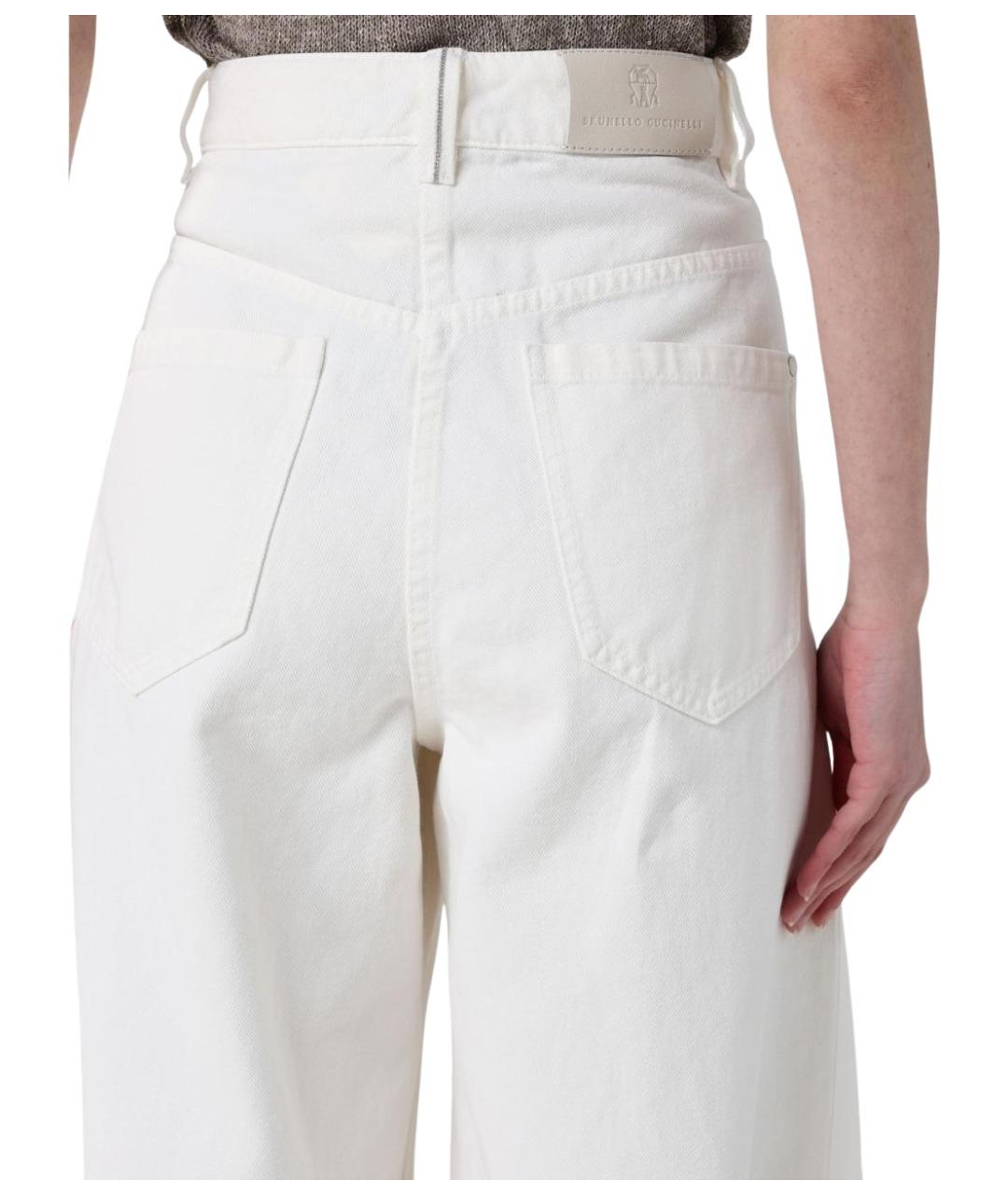 BRUNELLO CUCINELLI Белые прямые джинсы, фото 5