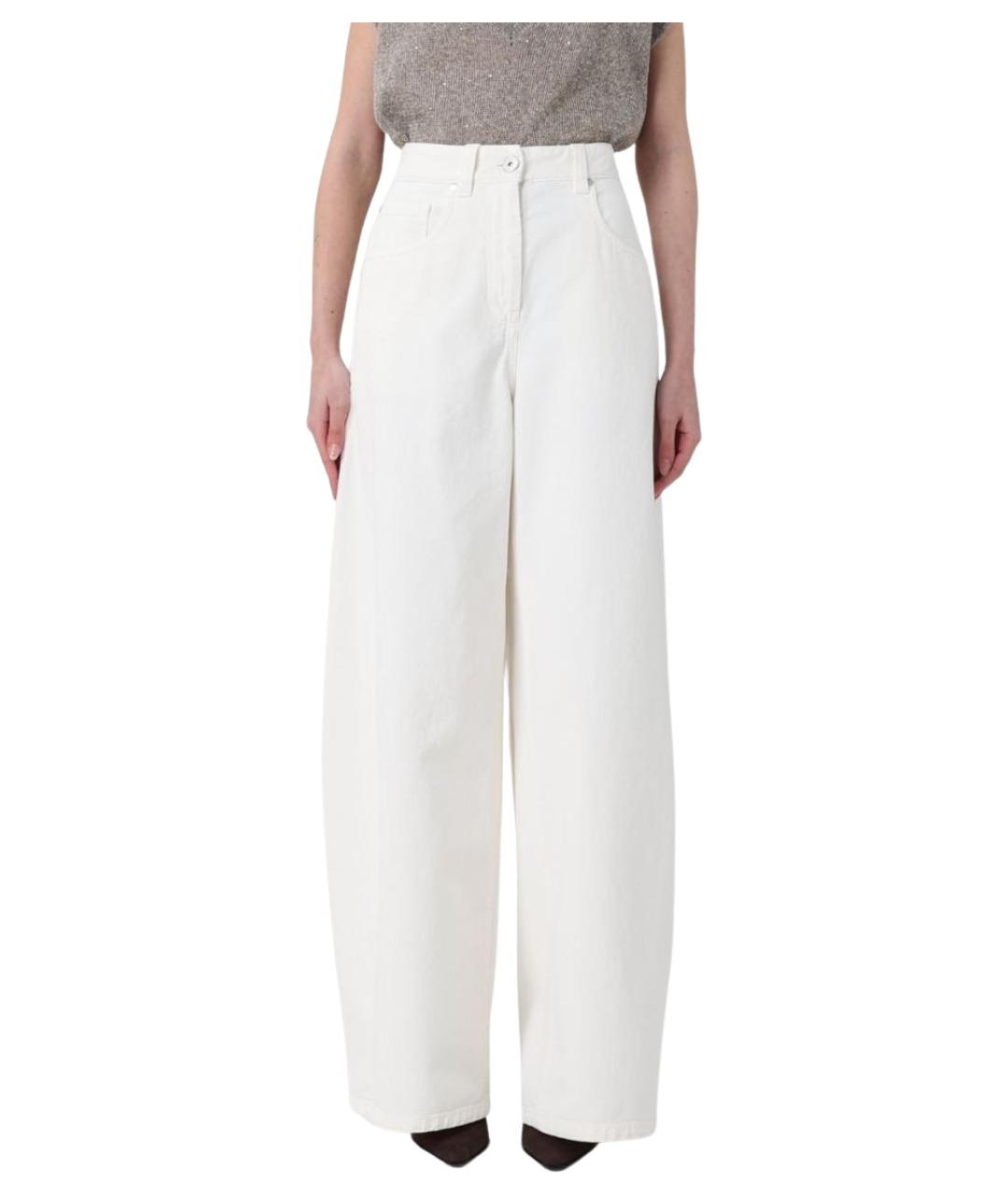 BRUNELLO CUCINELLI Белые прямые джинсы, фото 1
