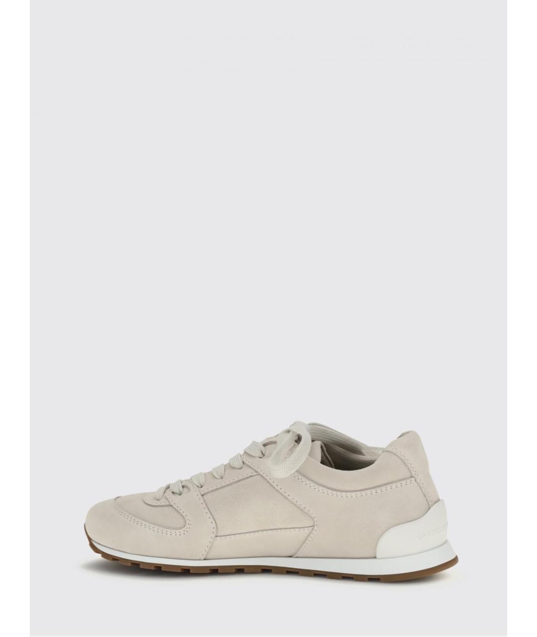 BRUNELLO CUCINELLI Бежевые замшевые кроссовки, фото 3