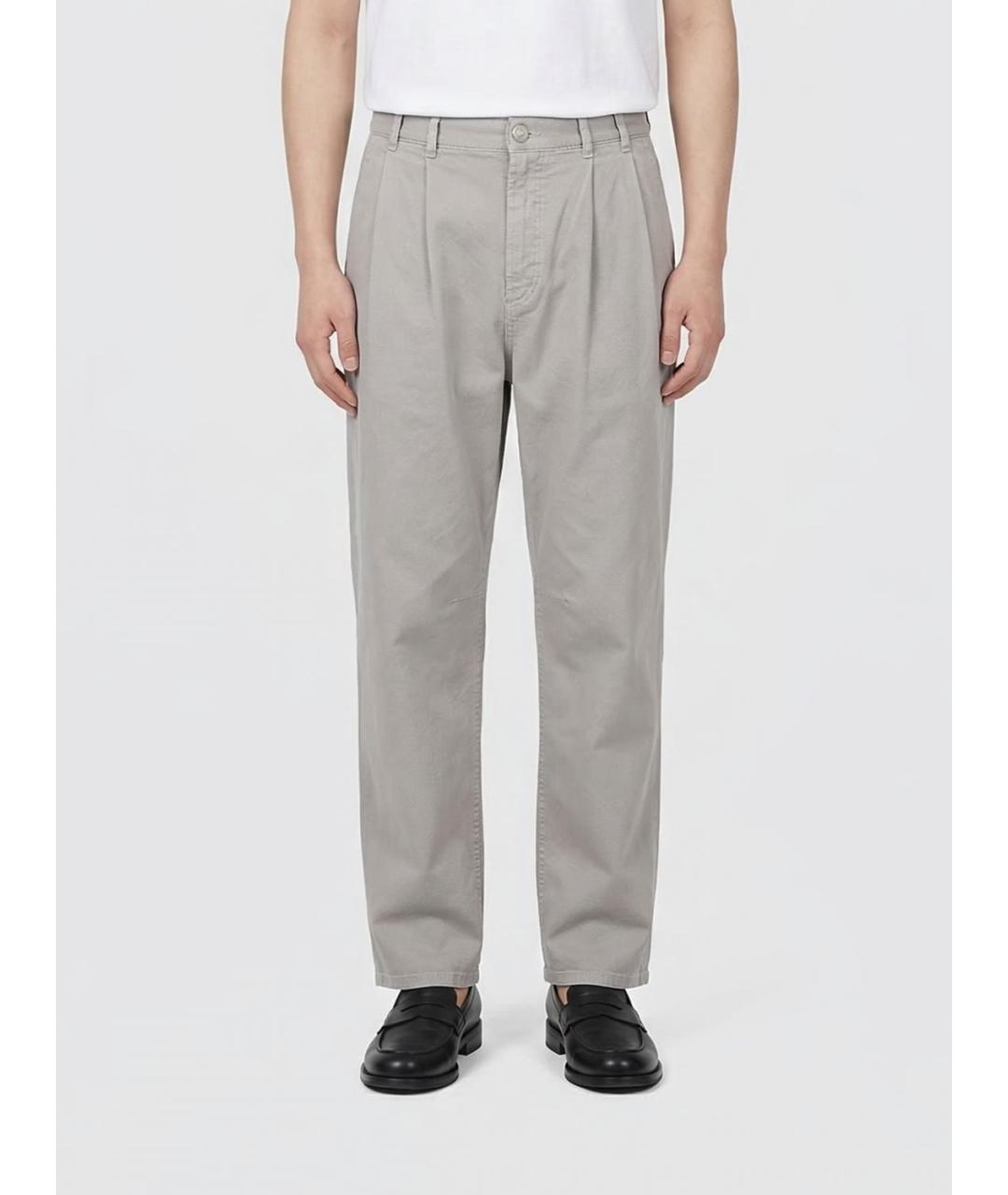BRUNELLO CUCINELLI Серые хлопковые повседневные брюки, фото 5