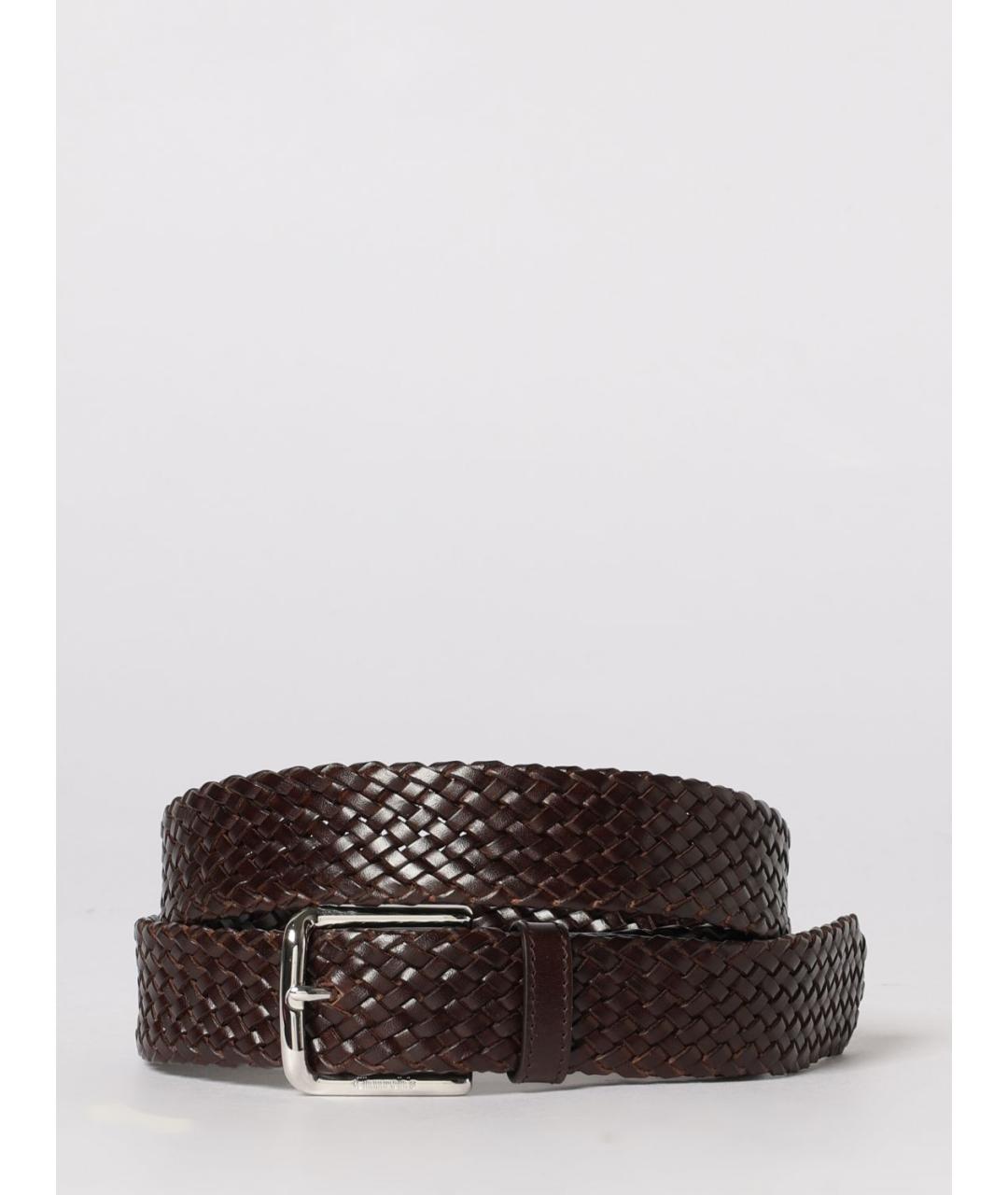 CHURCH'S Коричневый кожаный ремень, фото 3