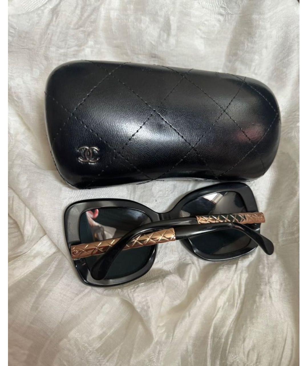 CHANEL Черные пластиковые солнцезащитные очки, фото 5