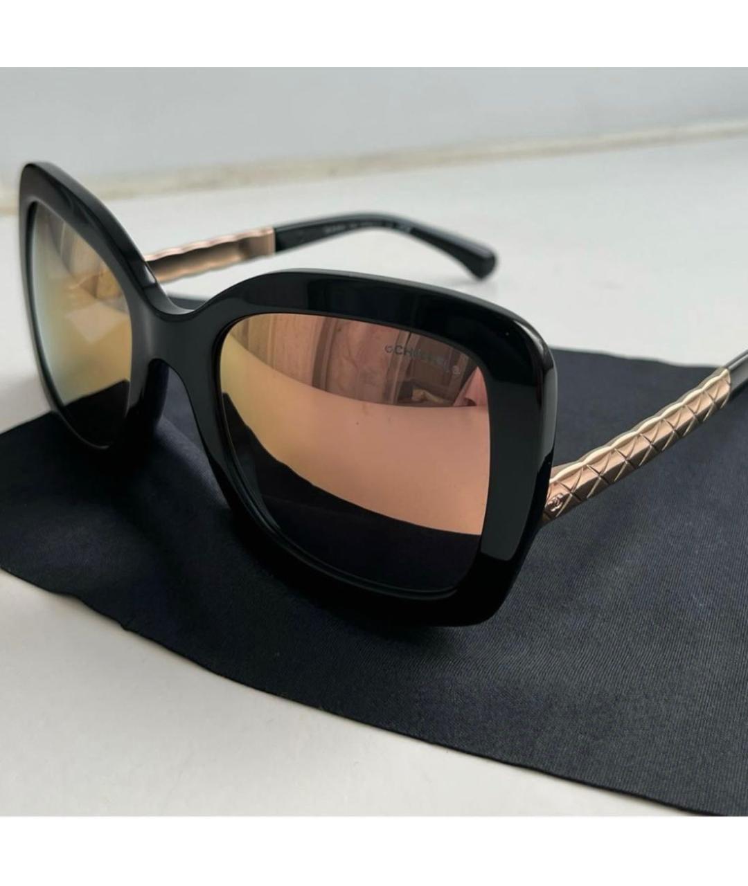 CHANEL Черные пластиковые солнцезащитные очки, фото 4
