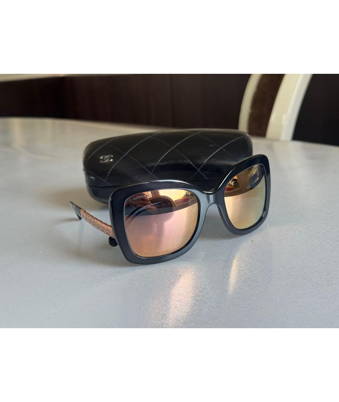 CHANEL Черные пластиковые солнцезащитные очки, фото 9