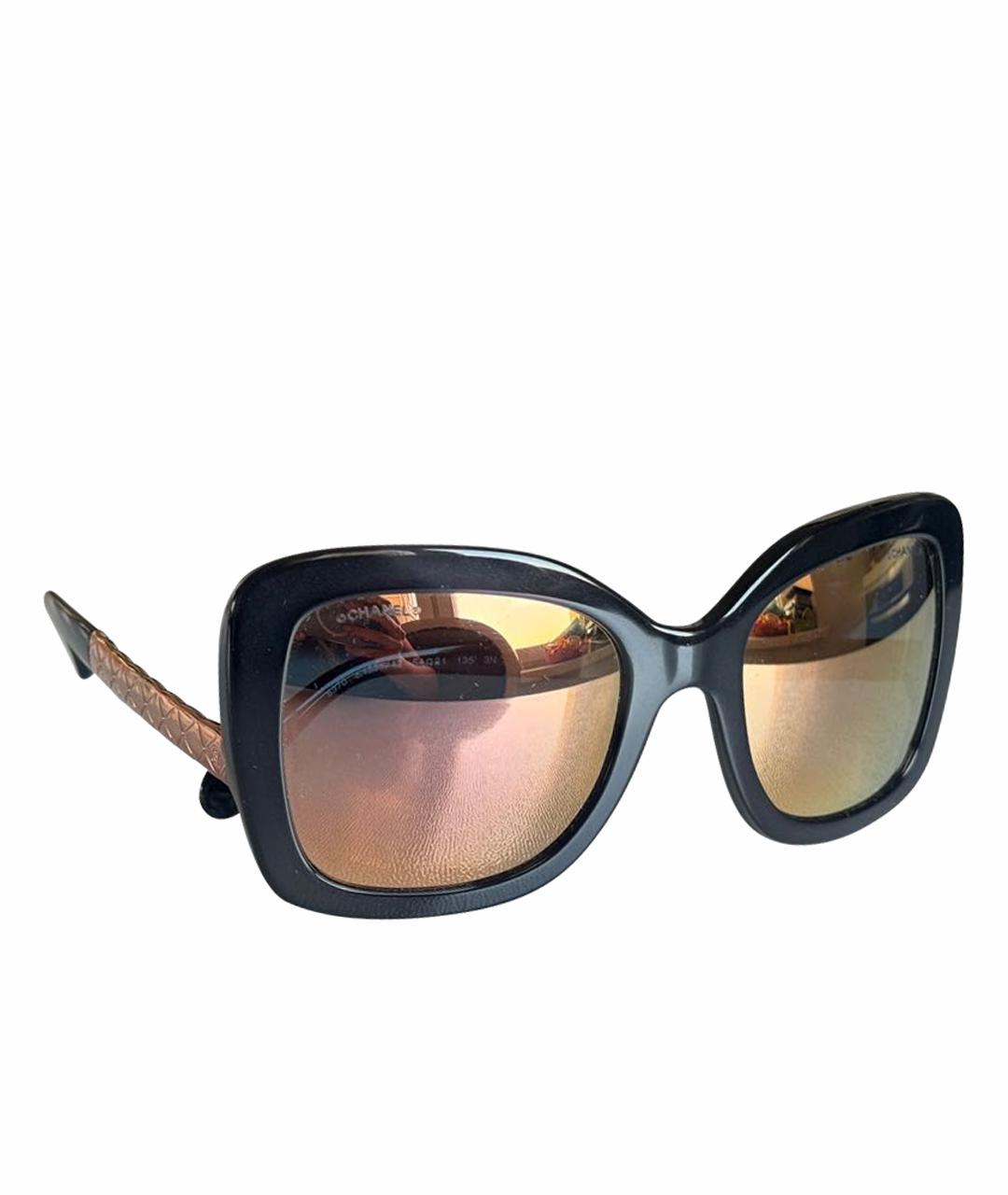 CHANEL Черные пластиковые солнцезащитные очки, фото 1