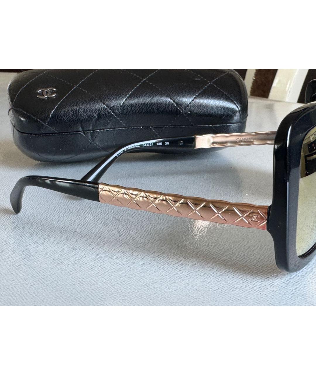 CHANEL Черные пластиковые солнцезащитные очки, фото 6