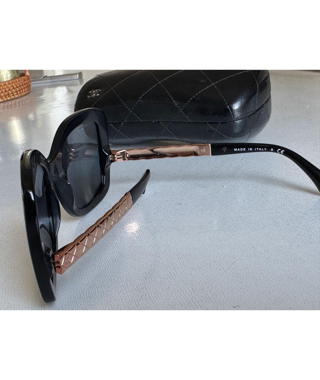 CHANEL Черные пластиковые солнцезащитные очки, фото 7