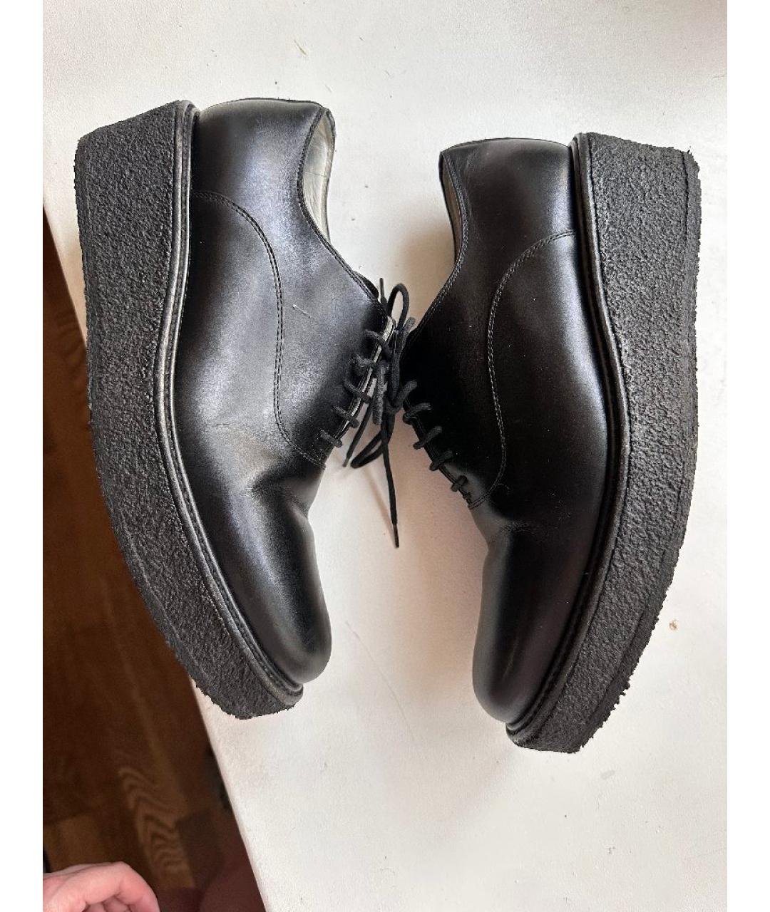 CELINE Черные кожаные брогги и оксфорды, фото 3