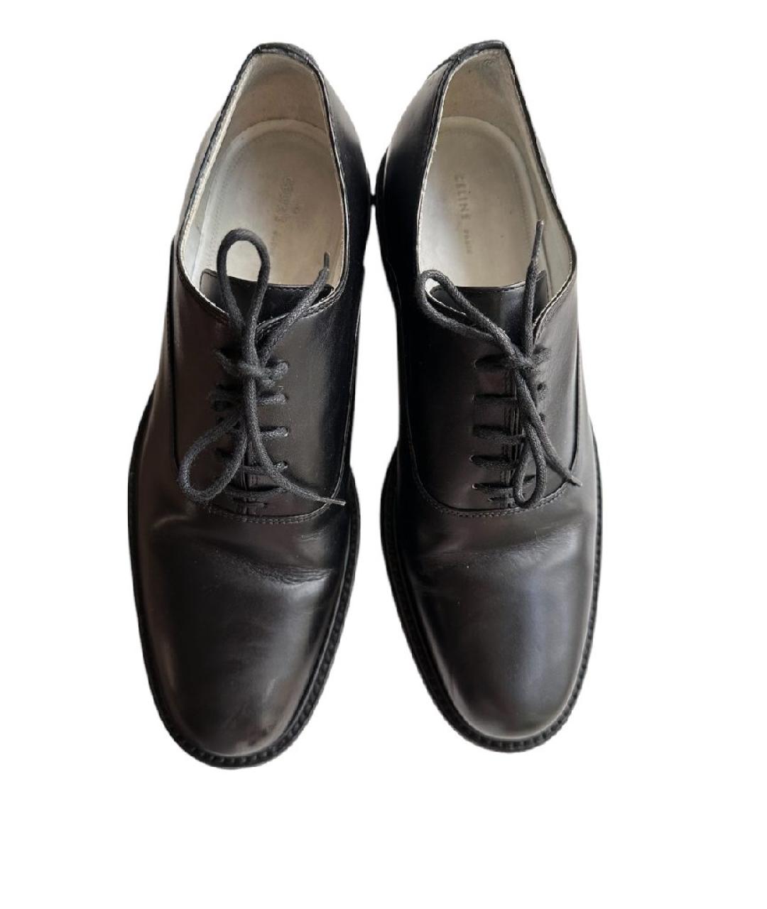 CELINE Черные кожаные брогги и оксфорды, фото 2