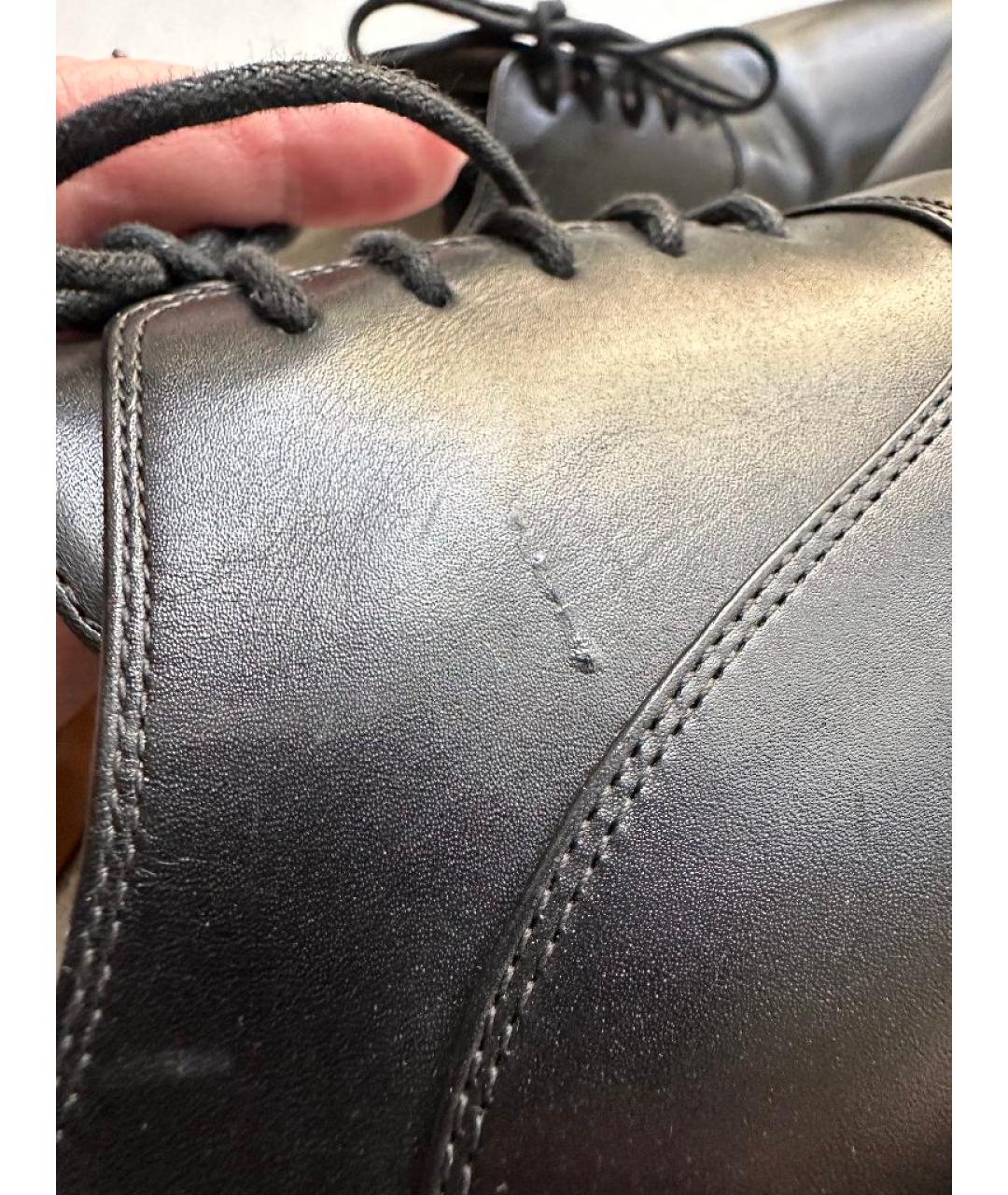 CELINE Черные кожаные брогги и оксфорды, фото 8