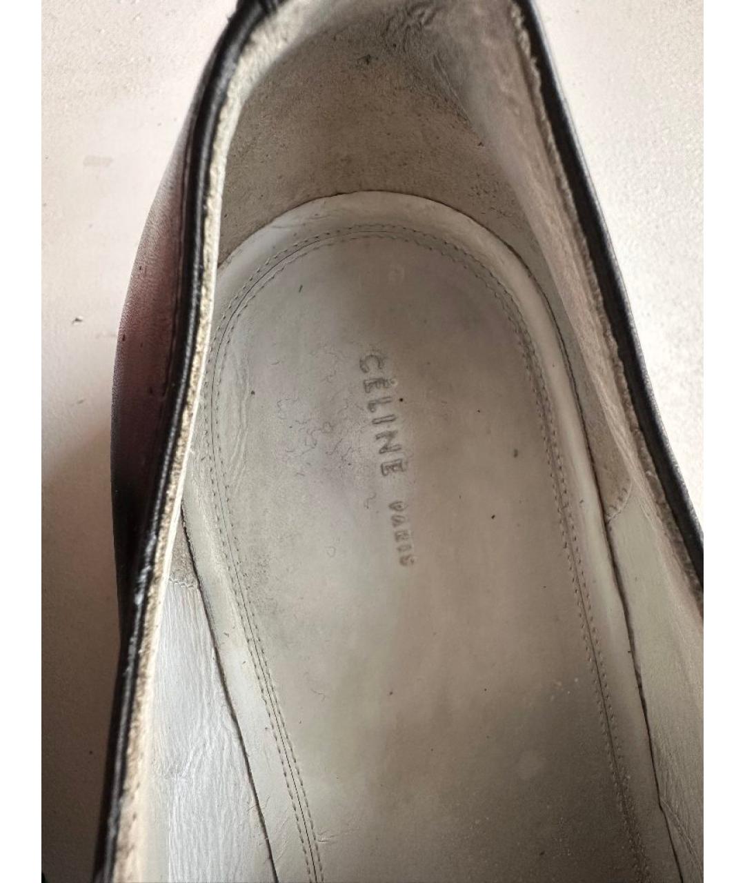 CELINE Черные кожаные брогги и оксфорды, фото 9