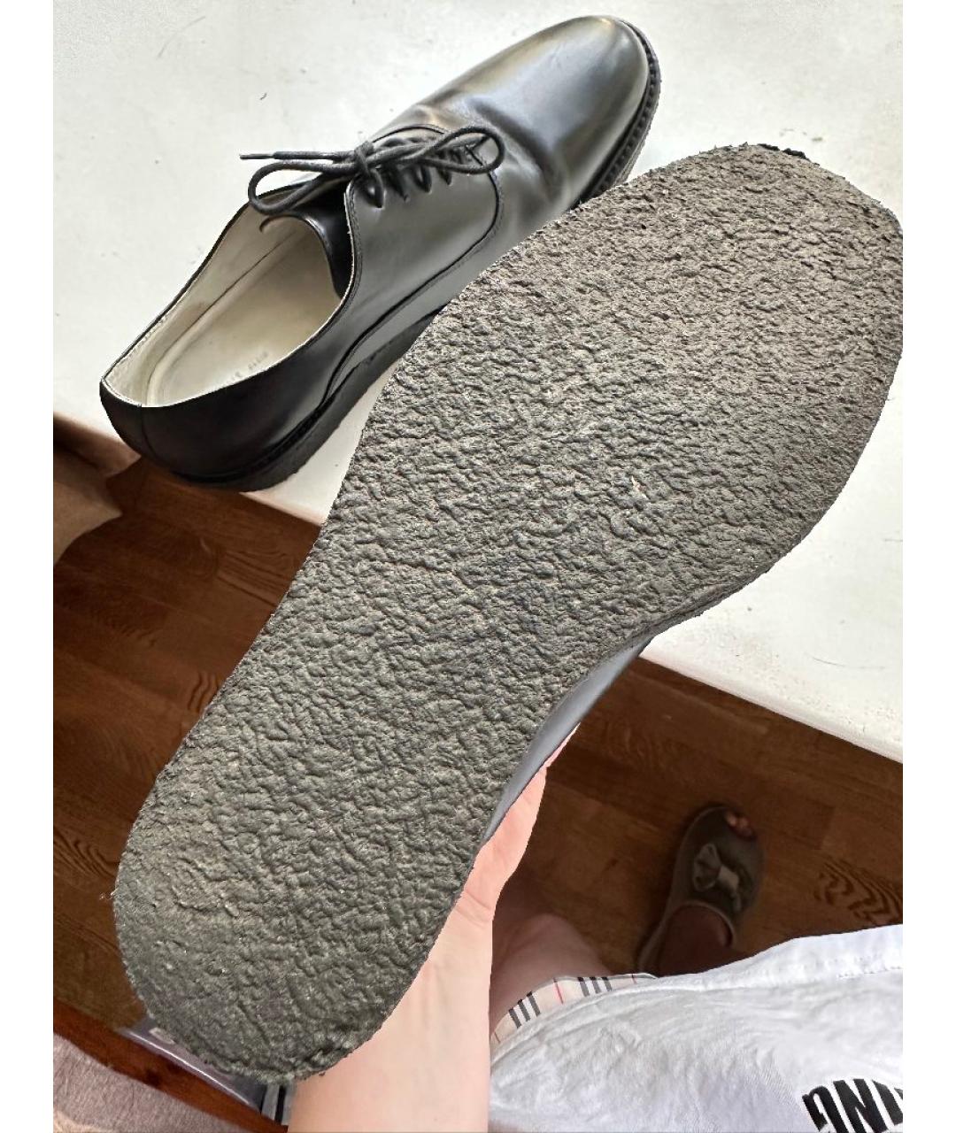 CELINE Черные кожаные брогги и оксфорды, фото 6