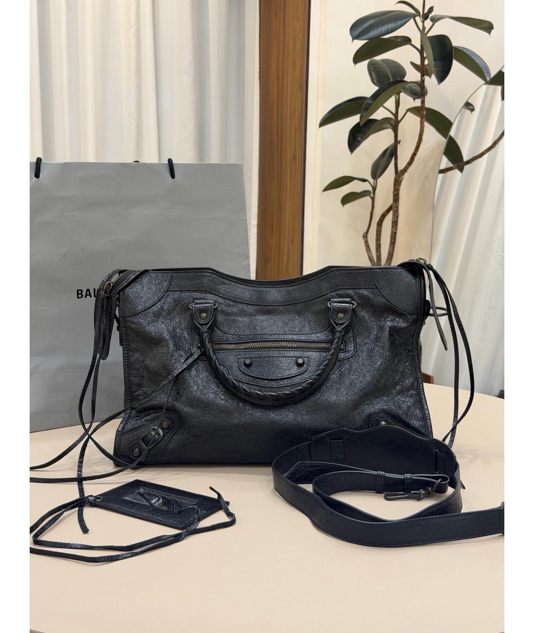 BALENCIAGA Черная кожаная сумка с короткими ручками, фото 10