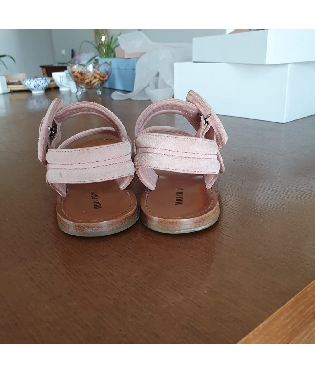 MIU MIU Розовые замшевые сандалии, фото 4