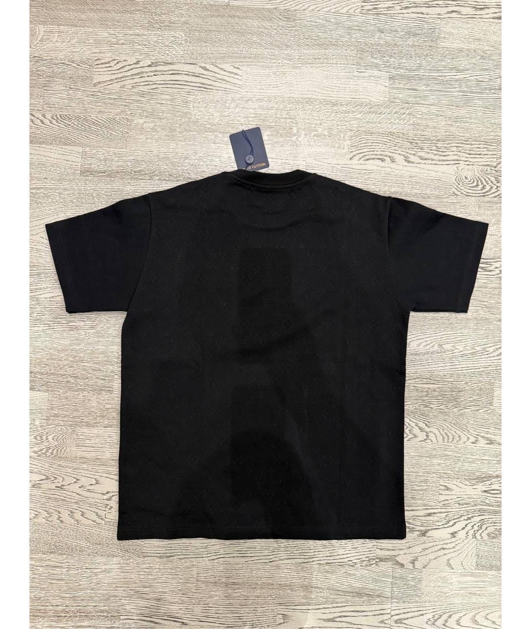 LOUIS VUITTON Черная хлопковая футболка, фото 2