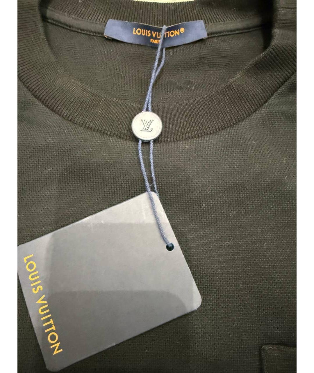 LOUIS VUITTON Черная хлопковая футболка, фото 3