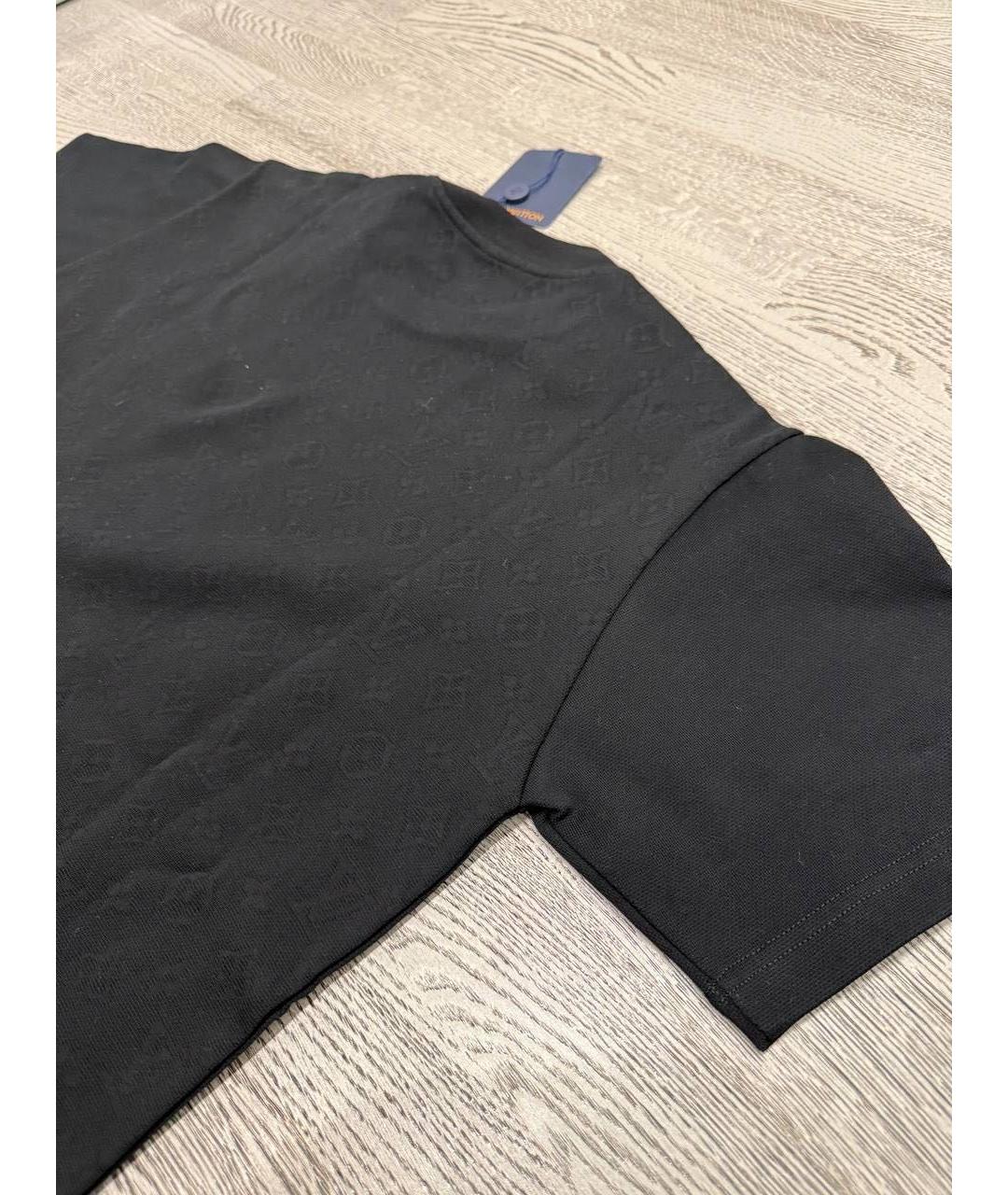 LOUIS VUITTON Черная хлопковая футболка, фото 5